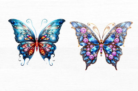 Bejeweled Butterfly Clipart Sublimation Regulrcrative 