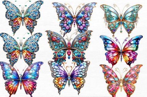 Bejeweled Butterfly Clipart Sublimation Regulrcrative 