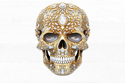 Bejeweled Face Skeleton Clipart Sublimation Regulrcrative 