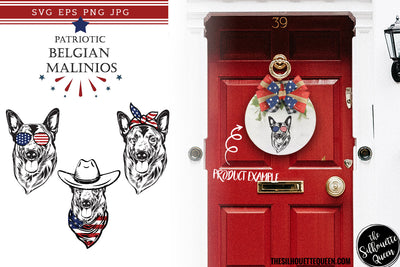 Belgian Malinios Dog Patriotic Cut files and Sublimation SVG Loveleen Kaur 