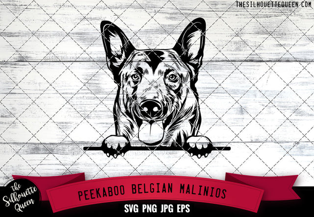 Belgian Malinios Peek A Boo | Peekaboo | Peeking Dog Face SVG for Glowforge, Cricut, Laser, Silhouette, Scan n cut files SVG Loveleen Kaur 