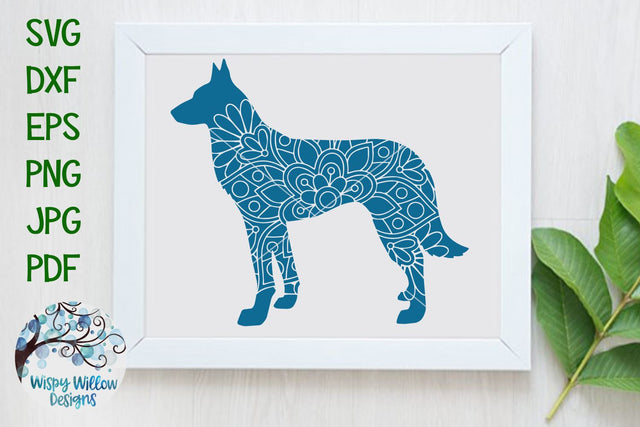 Belgian Malinois Mandala SVG SVG Wispy Willow Designs 