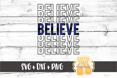 Believe - Buffalo Plaid Christmas Mirror Word SVG PNG DXF Cut Files SVG Cheese Toast Digitals 