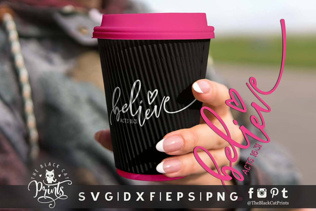Believe | Christian cut file SVG TheBlackCatPrints 