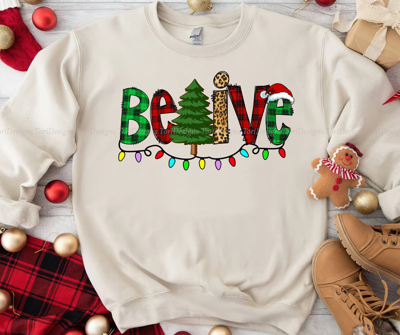 Believe Christmas File PNG Sublimation Design Sublimation ToriDesigns 