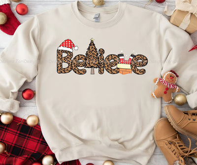 Believe Christmas PNG Sublimation Design Sublimation ToriDesigns 