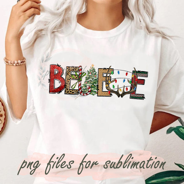 Believe Christmas Sublimation Png, Christmas Leopard Png, Christmas Tree Png, Merry Christmas Png, Christmas Glitter Design Png, Candy Canes, Christmas Sublimation, Instant Download Sublimation PrintingLife 