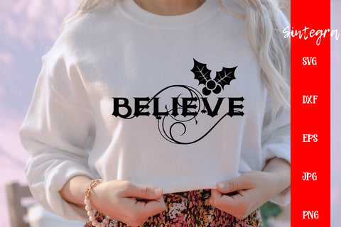 Believe, Christmas SVG Free For Commercial Use SVG Sintegra 