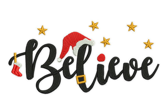 Believe Embroidery Design. Merry Christmas Santa Claus Holiday Machine Embroidery Design Embroidery/Applique DESIGNS NextEmbroidery 