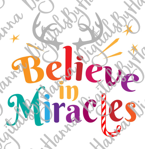 Believe in Miracles Christmas Clipart Print & Cut SVG Digitals by Hanna 