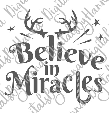 Believe in Miracles Christmas Clipart Print & Cut SVG Digitals by Hanna 