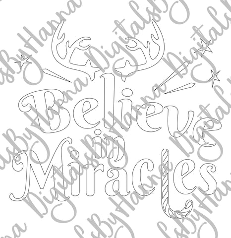 Believe in Miracles Christmas Clipart Print & Cut SVG Digitals by Hanna 