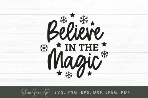 Believe in the Magic | Christmas Ornament SVG SVG Shine Green Art 