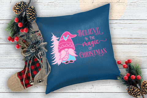 Believe in the Magic I Pink Gnome Christmas Sublimation Sublimation Happy Printables Club 