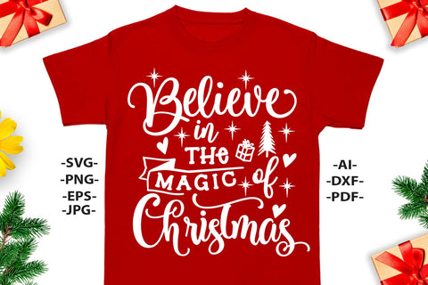 Believe in the magic of christmas | Christmas Shirt SVG | Believe Svg | Christmas Clipart | Dxf Cricut | Cricut silhouette ,svg cutting file SVG 1uniqueminute 