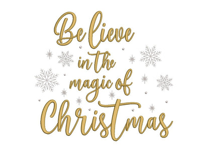 Believe in the Magic of Christmas Embroidery Design, 4 sizes, Instant Download Embroidery/Applique DESIGNS Nino Nadaraia 