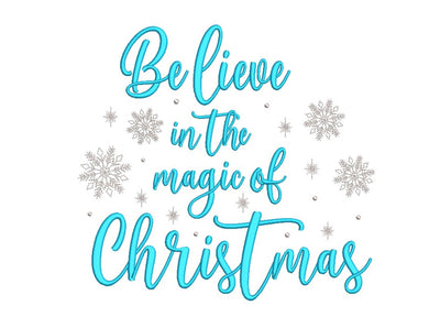 Believe in the Magic of Christmas Embroidery Design, 4 sizes, Instant Download Embroidery/Applique DESIGNS Nino Nadaraia 