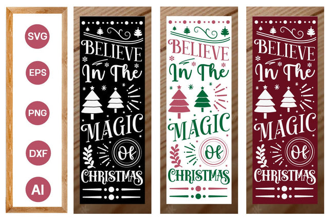 Believe In The Magic Of Christmas Porch Sign SVG Cute File SVGs,Quotes and Sayings,Food & Drink,On Sale, Print & Cut SVG DesignPlante 503 