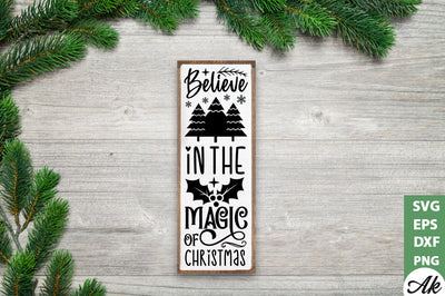 Believe in the magic of christmas Porch Sign SVG SVG akazaddesign 