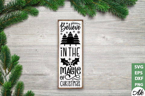 Believe in the magic of christmas Porch Sign SVG SVG akazaddesign 
