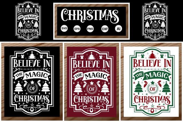 Believe In The Magic Of Christmas Round Porch SVG SVGs,Quotes and Sayings,Food & Drink,On Sale, Print & Cut SVG DesignPlante 503 