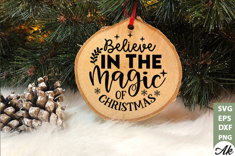 Believe in the magic of Christmas Round Sign SVG akazaddesign 