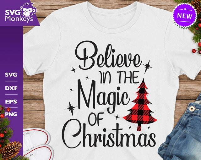 Believe In The Magic Of Christmas Svg, Christmas Buffalo Plaid Svg SVG SvgMonkeys 