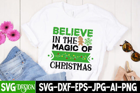 Believe in the Magic of Christmas SVG Cut File, Believe in the Magic of Christmas SVG Design, Christmas SVG Cut File, Christmas SVG Quotes, Merry Christmas SVG Design, Christnmas Sublimation PNG SVG BlackCatsMedia 
