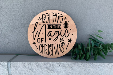 Believe in the Magic of Christmas SVG Round Sign SVG CraftLabSVG 