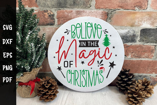Believe in the Magic of Christmas SVG Round Sign SVG CraftLabSVG 