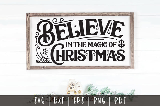 Believe in the Magic of Christmas Vintage Sign SVG SVG CraftLabSVG 