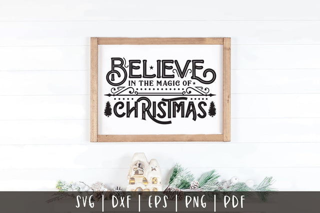 Believe in the Magic of Christmas Vintage Sign SVG SVG CraftLabSVG 