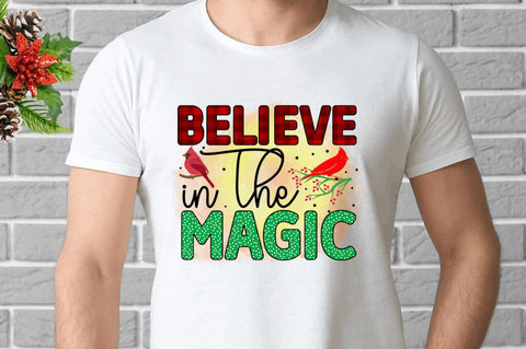 Believe in the magic Sublimation PNG, Sublimation Christmas Cardinal Design Sublimation Regulrcrative 