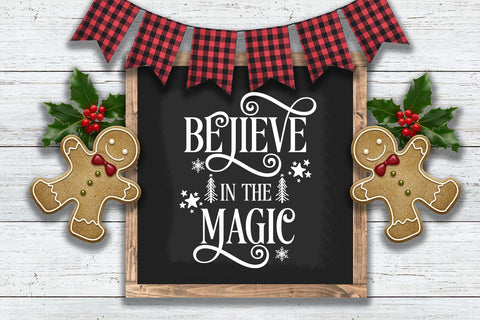 Believe in the Magic SVG I Christmas Door Sign SVG I Holiday SVG SVG Happy Printables Club 