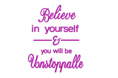 Believe in yourself embroidery designs, embroidery designs, 4 sizes, Instant download Embroidery/Applique DESIGNS ArtEMByNatalia 