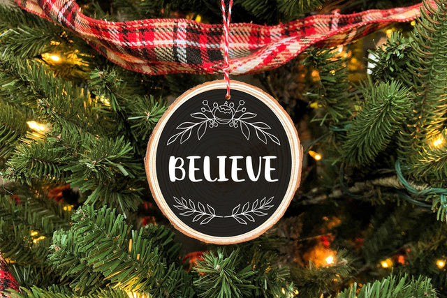 Believe Quotes Christmas Ornaments SVG, Round Christmas SVGs SVG dapiyupi store 