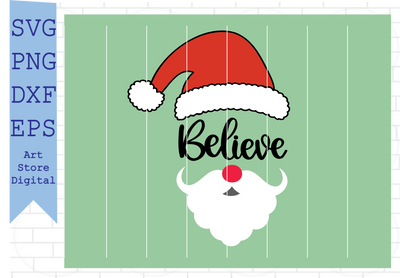 Believe Santa Claus Svg, Christmas Svg, Cool Santa Claus Svg, Funny Christmas Svg, Merry Christmas SVG, Merry Christmas Saying Svg, Christmas Clip Art, Christmas Cut Files, Cricut, Silhouette Cut File. SVG Artstoredigital 
