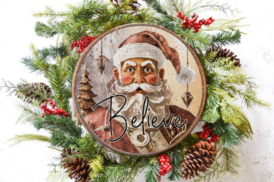 Believe Santa Round Sublimation Sublimation Jagonath Roy 