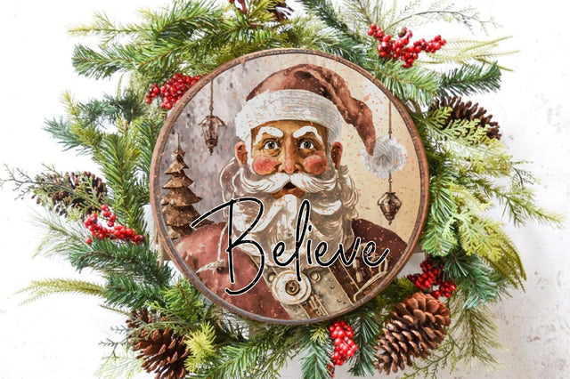 Believe Santa Round Sublimation Sublimation Jagonath Roy 