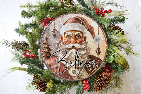 Believe Santa Round Sublimation Sublimation Jagonath Roy 