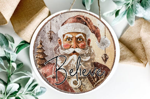 Believe Santa Round Sublimation Sublimation Jagonath Roy 