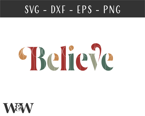 Believe SVG | Boho Christmas Shirt SVG SVG Wood And Walt 