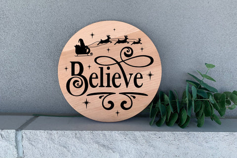 Believe SVG | Christmas Round Sign SVG SVG CraftLabSVG 