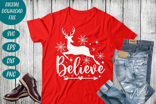Believe svg, Christmas svg, Inspirational Svg, Svg Files For Cricut,Merry Christmas Svg,Cut files, Christmas Cricut, Christmas Holiday, Svg, T-shirt, Winter svg, Snow svg SVG Isabella Machell 