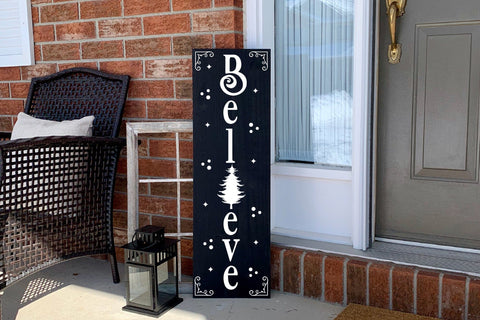 Believe SVG, Christmas Vertical Sign SVG SVG CraftLabSVG 