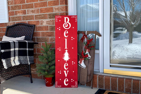 Believe SVG, Christmas Vertical Sign SVG SVG CraftLabSVG 