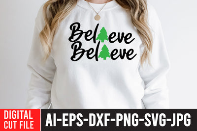 Believe SVG Cut File , Believe Christmas Design , Christmas Design SVG BlackCatsMedia 