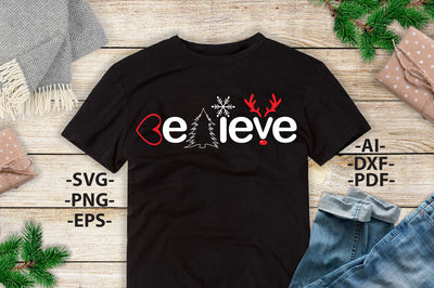 Believe SVG | Family christmas svg | Christmas Shirt SVG | Christmas Clipart | Dxf Cricut | Cricut silhouette ,svg cutting file SVG 1uniqueminute 