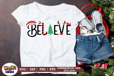 Believe svg, Merry Christmas SVG, Christmas Svg, Dxf, Png SVG Wowsvgstudio 