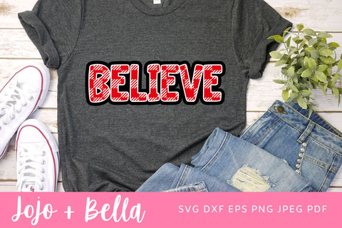 Believe Svg, Plaid SVG, Christmas SVG, Family Christmas svg, Cute Christmas svg, Holiday Svg, Christmas sign svg, Funny Christmas Svg SVG Jojo&Bella 